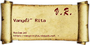 Vanyó Rita névjegykártya