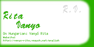 rita vanyo business card