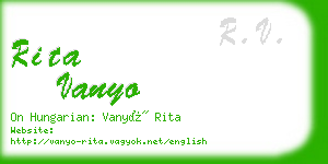 rita vanyo business card